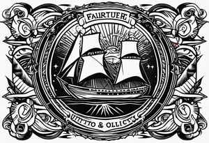Banner traditional tattoo idea