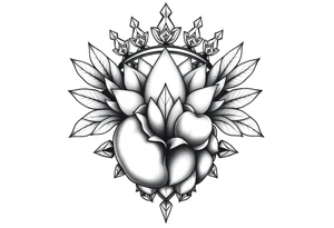 Majestic crown pineapple ,peach vagina, anus ,diamonds tattoo idea