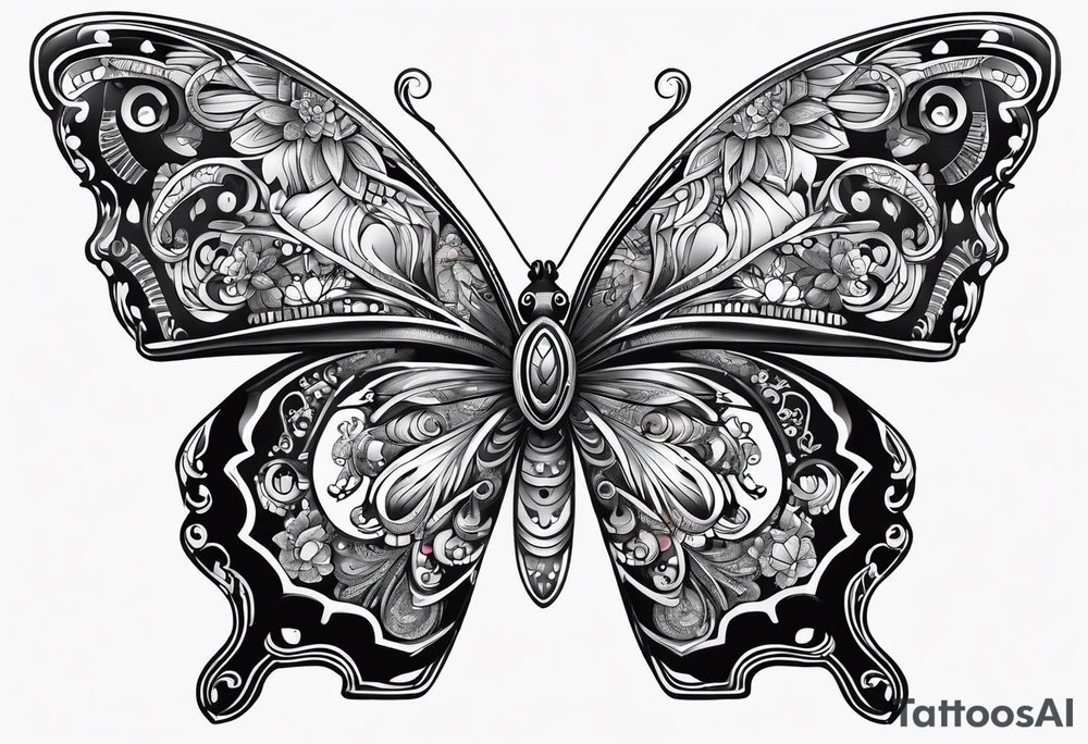 Butterfly with mainboard tattoo idea