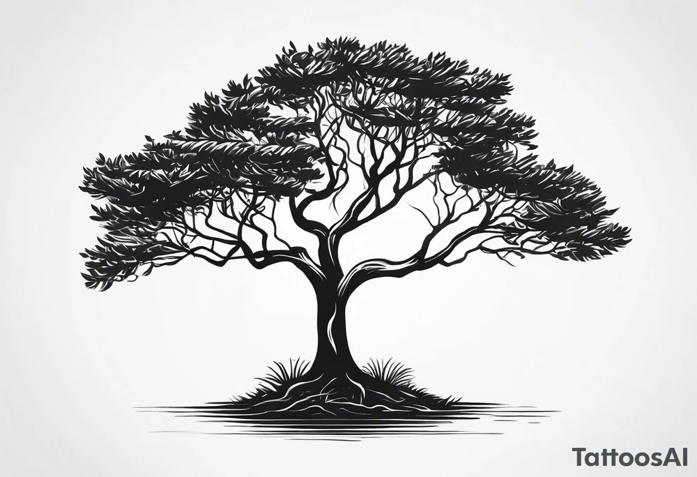 A TINNY TREE WITH ROOT tattoo idea