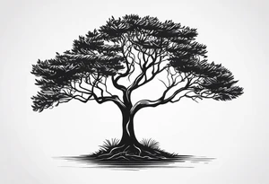 A TINNY TREE WITH ROOT tattoo idea
