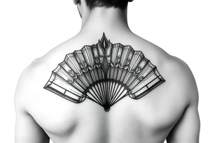 Fine line fan tattoo idea