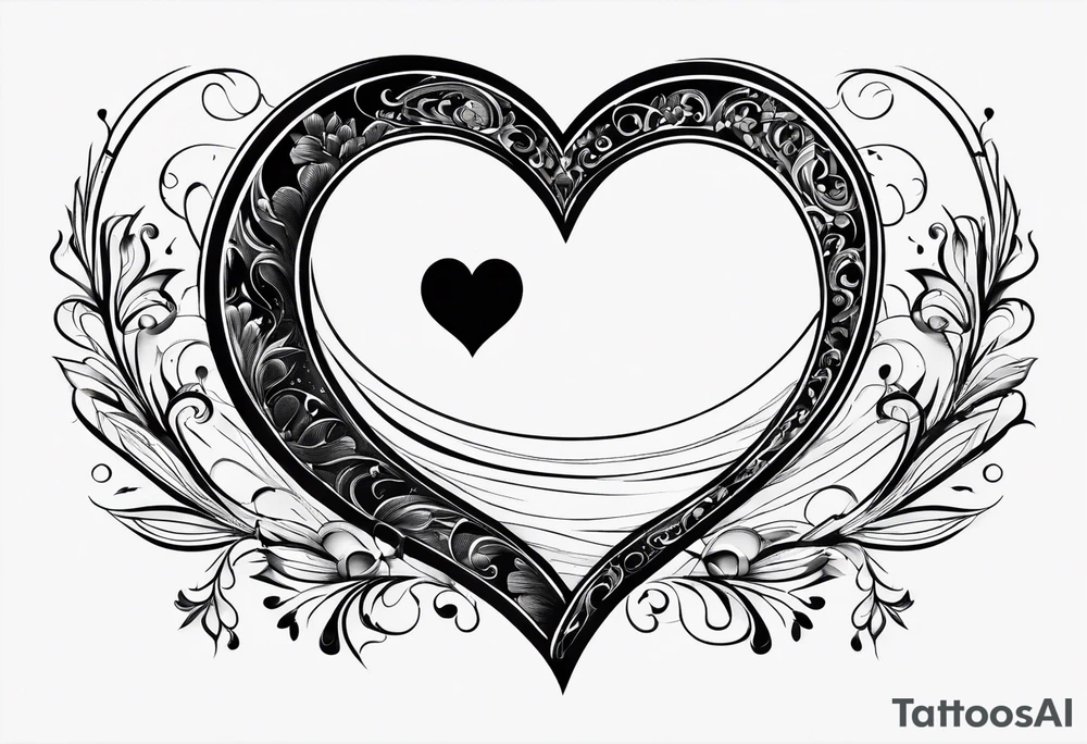 Crescent moon with a love heart inside tattoo idea