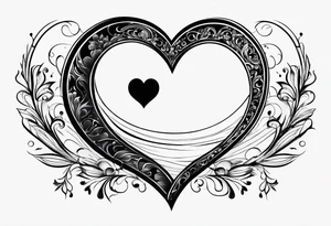 Crescent moon with a love heart inside tattoo idea