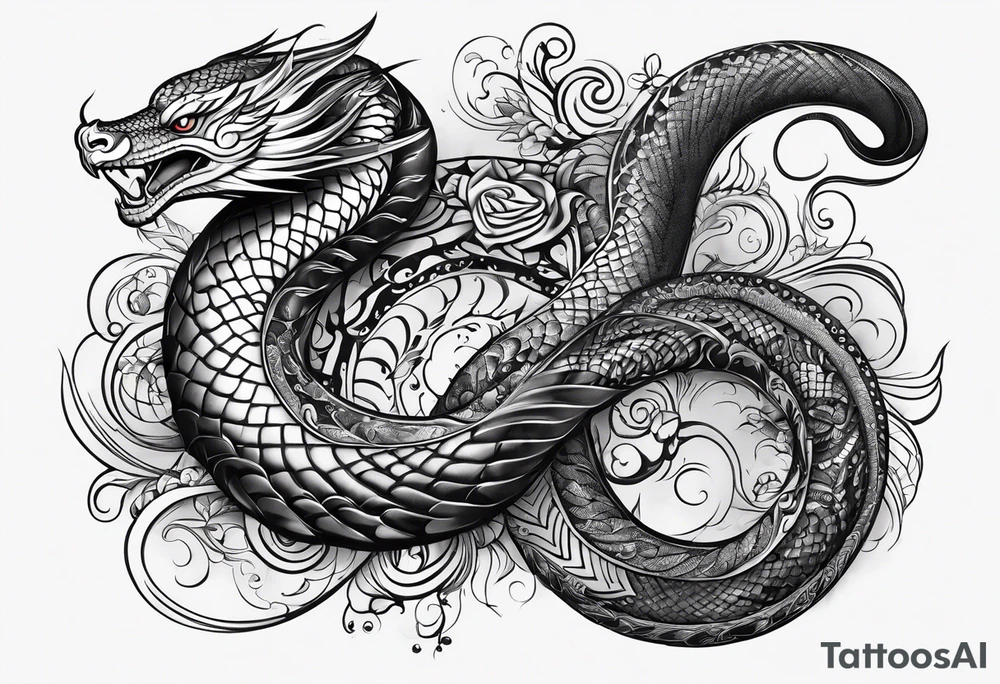 serpent tail tattoo idea