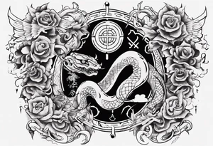 I want chest tattoo for men in japanese style . Tattoo may include some symbols from these themes : gemini , snake,compas,travel, born 1989, thailand, ukraine , listen, no any devils or skulls tattoo idea