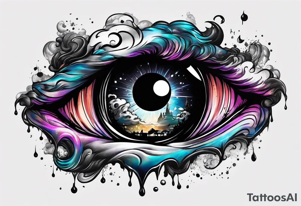 A black hole swallowing a rave party tattoo idea