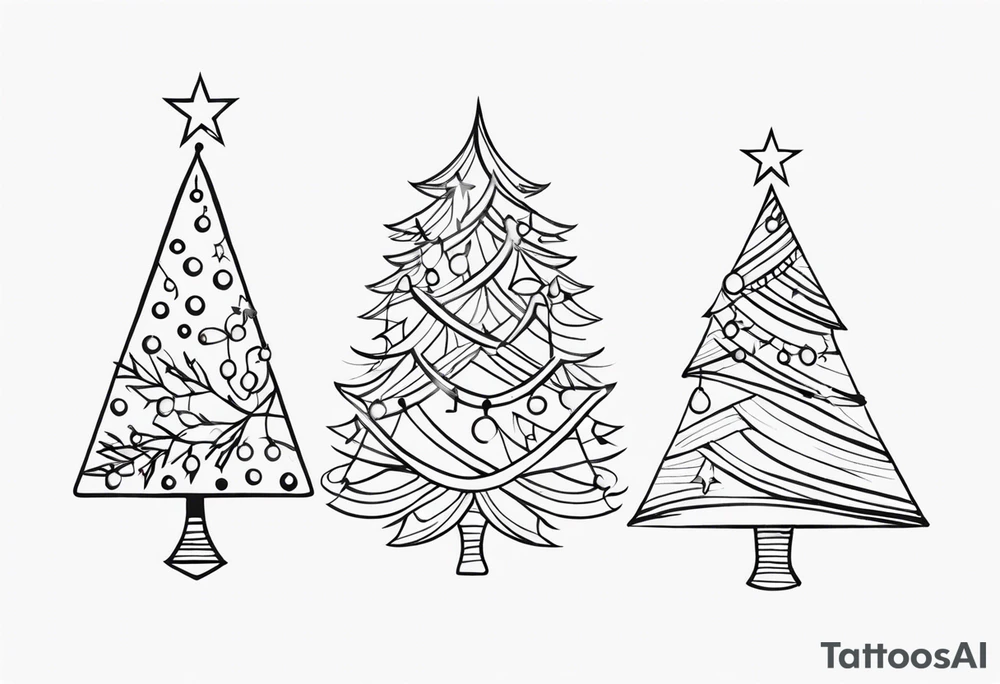 Christmas tree ornament tattoo idea