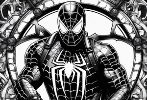 Spiderman in medic battlefield gear tattoo idea