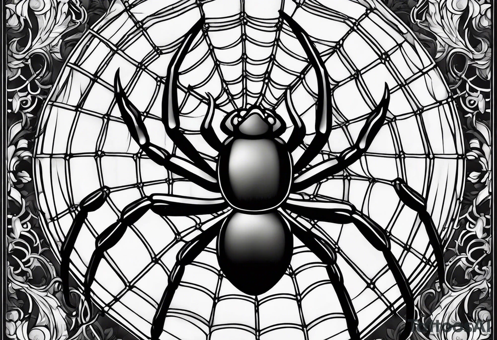 Dark feminine spider tattoo idea