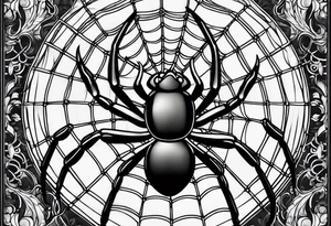 Dark feminine spider tattoo idea