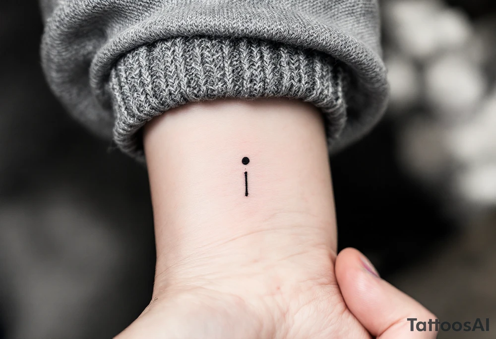 A single comma with one dot above it tattoo idea