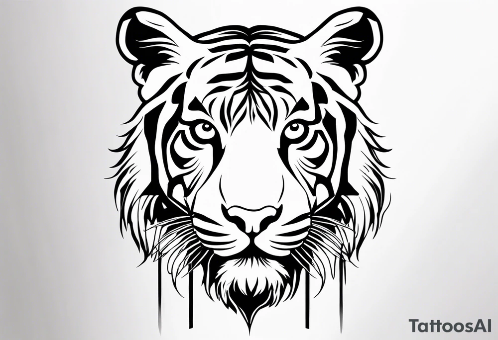 Memorial piece including a tiger on forearm.
Make a place for lettering on top and bottom tattoo idea