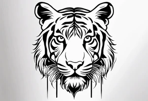 Memorial piece including a tiger on forearm.
Make a place for lettering on top and bottom tattoo idea