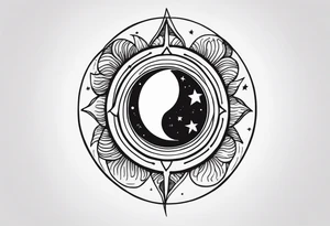 With all my heart and all my soul to the end of the universe To infinity and beyond.  sun and moon tattoo idea