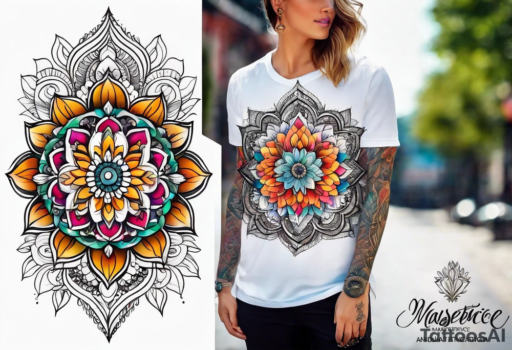 Mandala flower tattoo idea