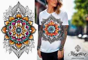 Mandala flower tattoo idea