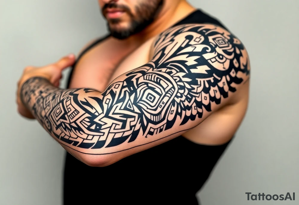 Aztec style tribal tattoo tattoo idea