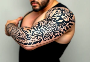 Aztec style tribal tattoo tattoo idea