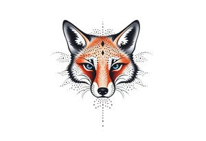 symmetrical adult fox tattoo idea