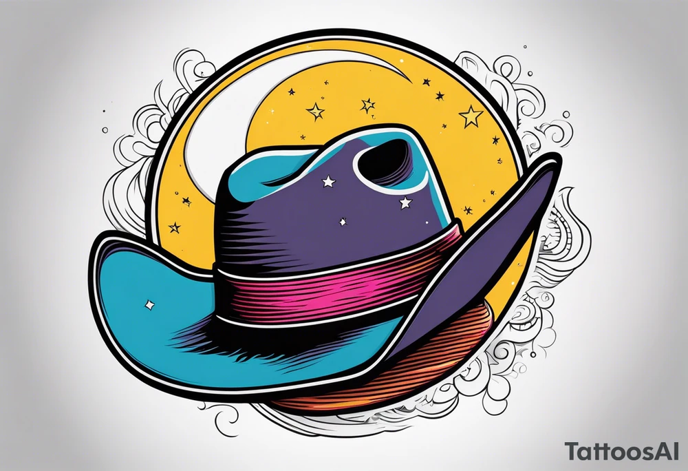 Cowboy hat and a moon tattoo idea