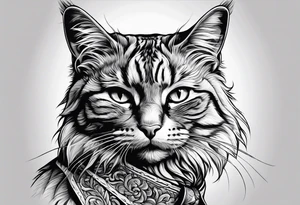 cat smoking a cigarette tattoo idea