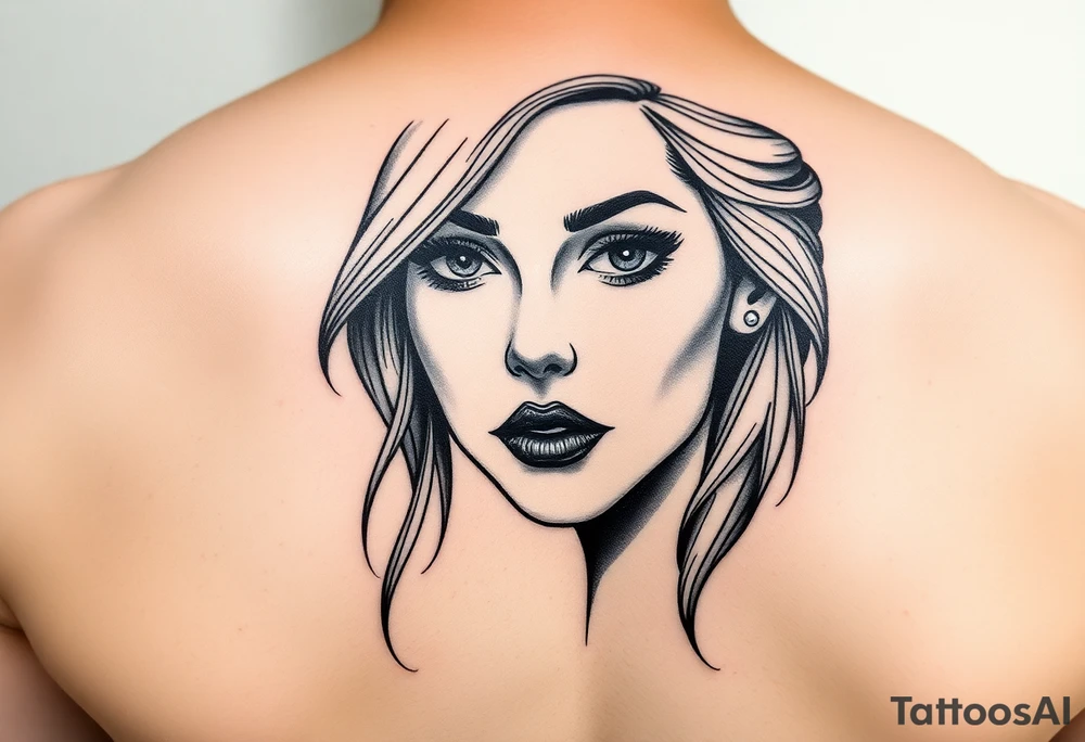 beauty girl face tattoo idea