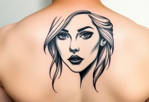 beauty girl face tattoo idea