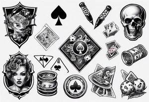 realistic gambling tattoo idea