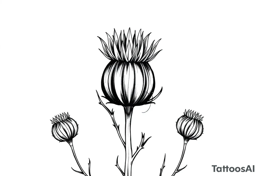 minimaliste thistle tattoo idea