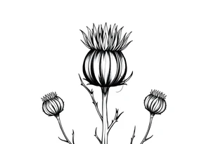minimaliste thistle tattoo idea