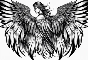 Dark half angel wing tattoo idea
