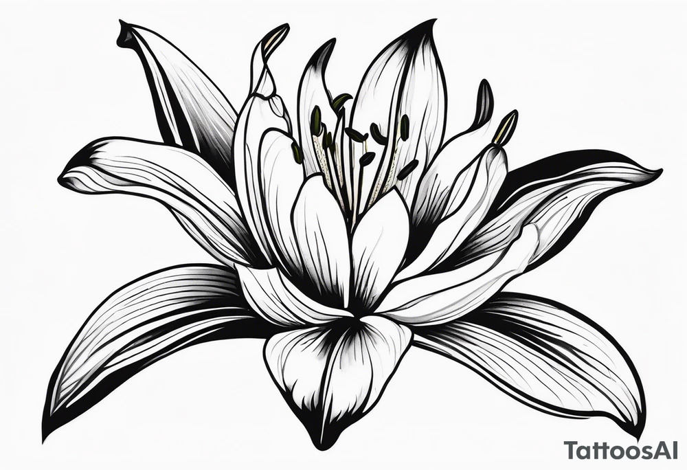 Québec's symbol lily flower tattoo idea