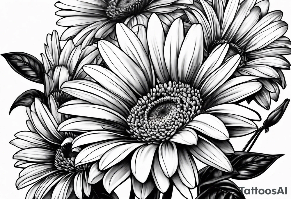 Gerber daisies flower tattoo idea