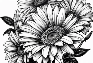 Gerber daisies flower tattoo idea