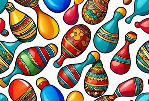 2 colorfull maracas with Cuban colors tattoo idea