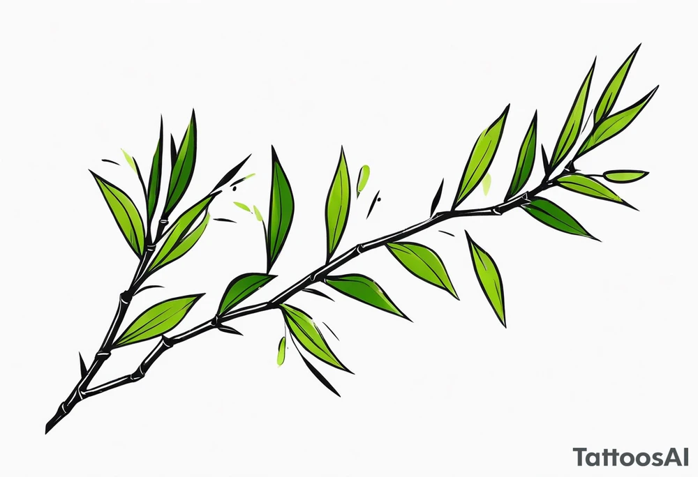 small bamboo branches tattoo idea