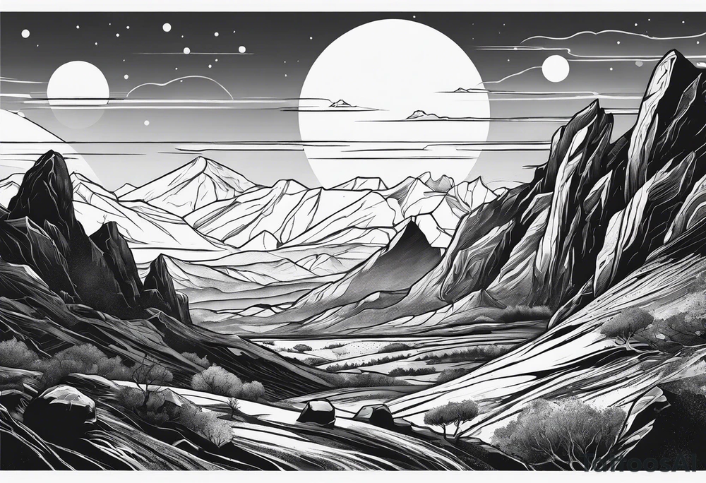 Mars landscape tattoo idea