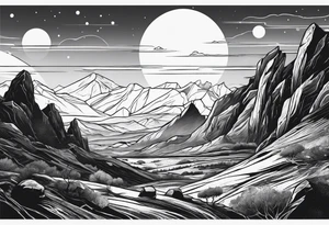 Mars landscape tattoo idea