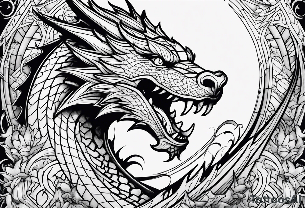 roaring dragons tattoo idea