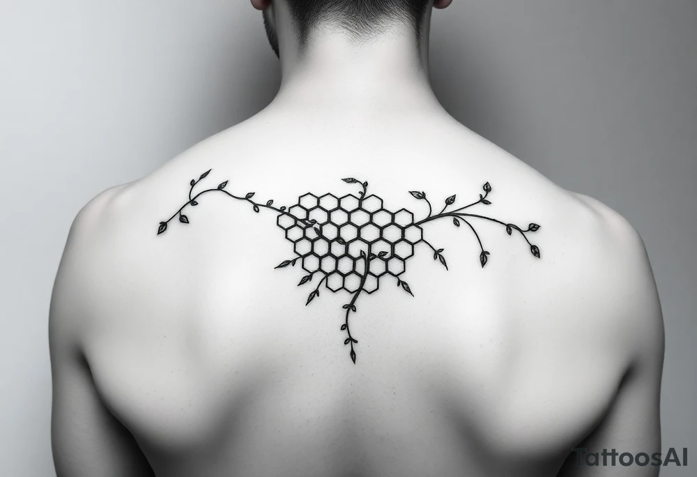 Honeycomb and vines tattoo idea