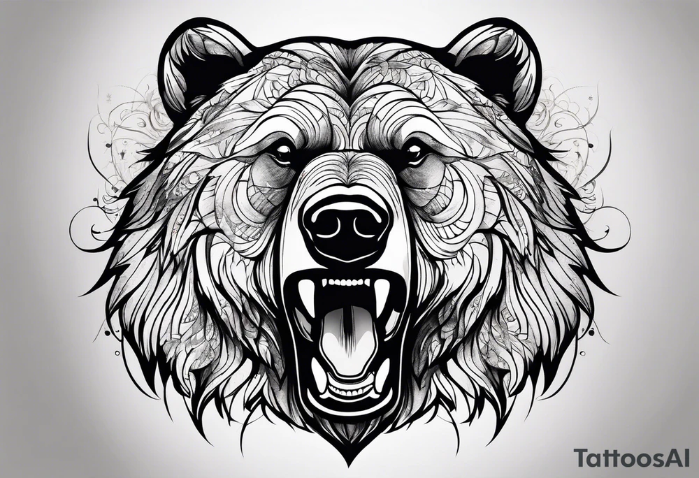 Bear face tattoo idea