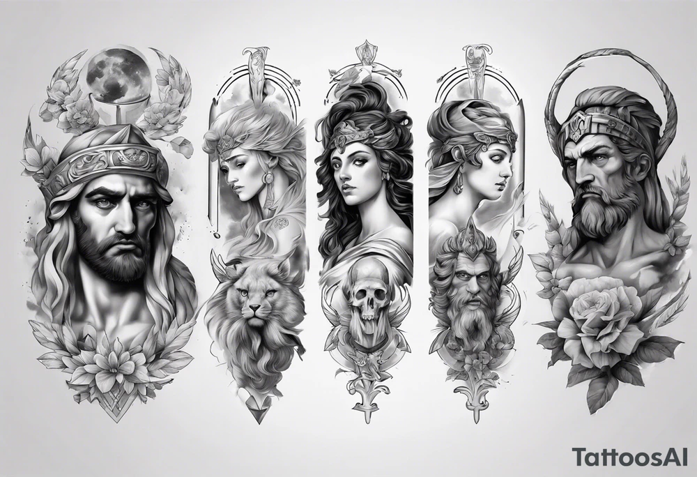 Greek mythology sleeve tattoo idea