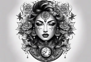 sleeve tattoo to contain the symbols family , love, health, time, money , happines tattoo idea