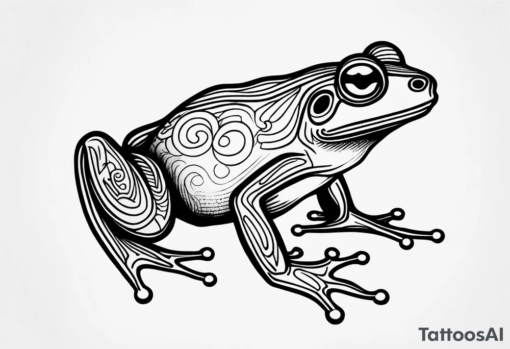 a psychedelic frog tattoo idea