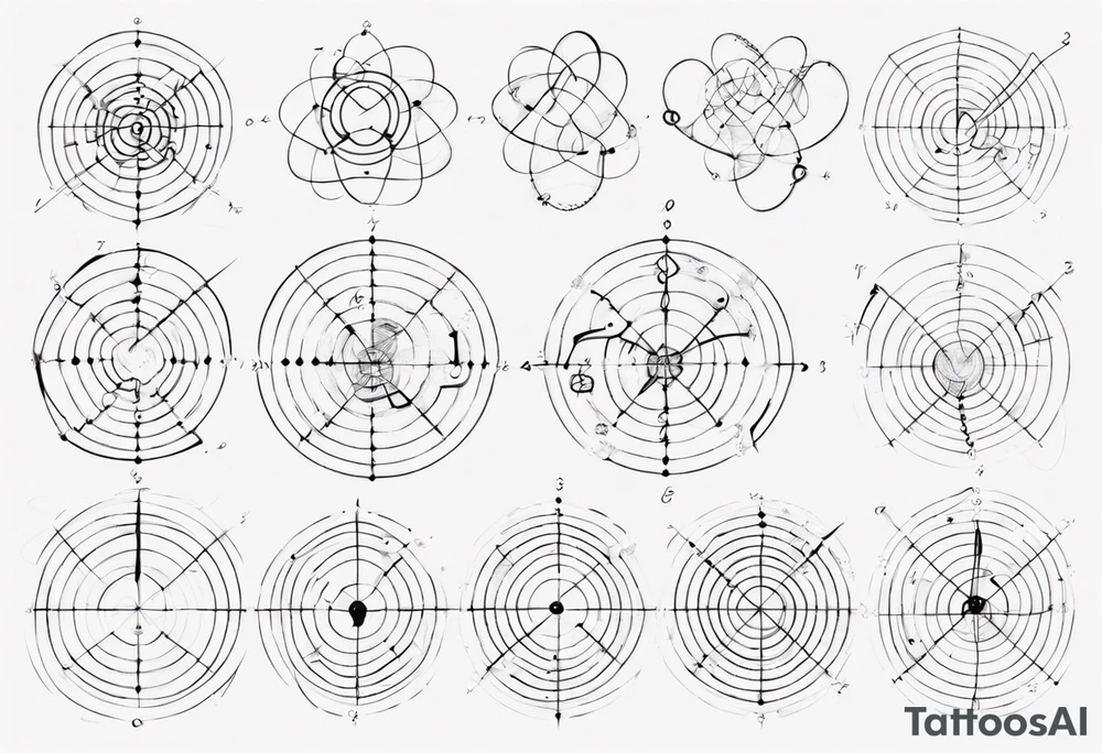 The mathematical friendship graph from graph theory that is cute, shape it like a 6,1 prime knot tattoo idea