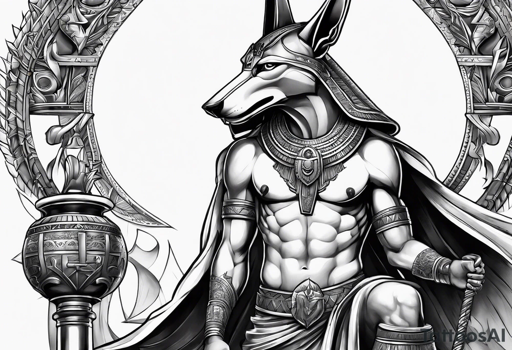 Batalla Anubis and ra tattoo idea