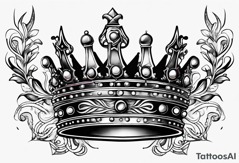 Crown with gemini symbol tattoo idea