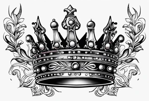 Crown with gemini symbol tattoo idea
