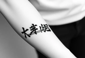 Fabled in korean with a katana through the word tattoo idea